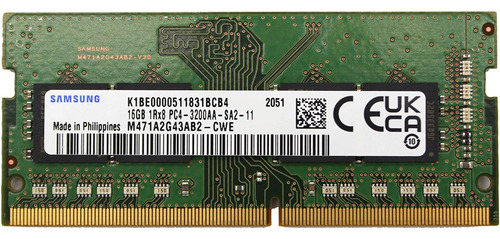 Samsung 16gb (1x16gb) Ddrmhz Pcsodimm 1rx8 Cl22 1.2v Módulo