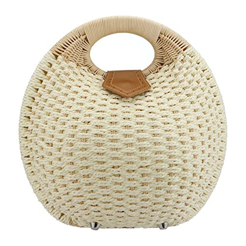 Potente Mujer Shell Shape Straw Bag Rattan Woven Beach Handb