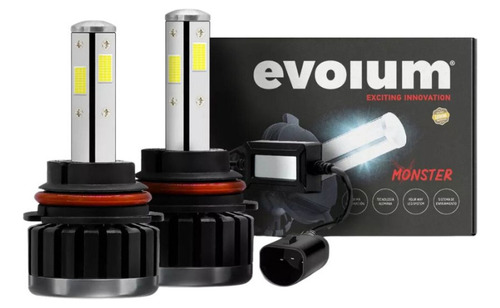 Faro  Evolum Kit Monster Cob Biled 9004 9007 Negro  Evmoncob