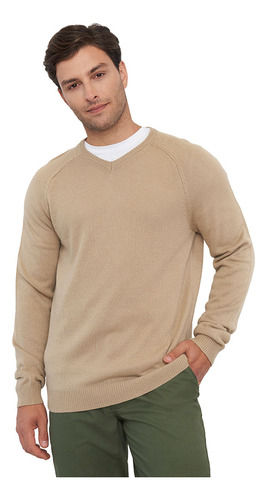 Sweater Hombre Grueso V-neck Beige Corona