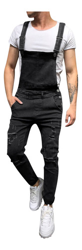 Mono Con Babero Lavado W Para Hombre, Casual, Rasgado, Romp