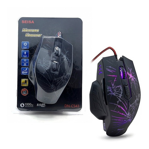 Mouse Gamer Alta Sensibilidad Con Luz Y Cable Usb [dn-c543]