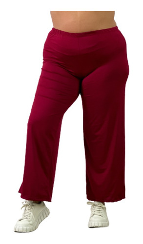 Pantalon Palazzo Mujer Modal Amplio Con Elastico 