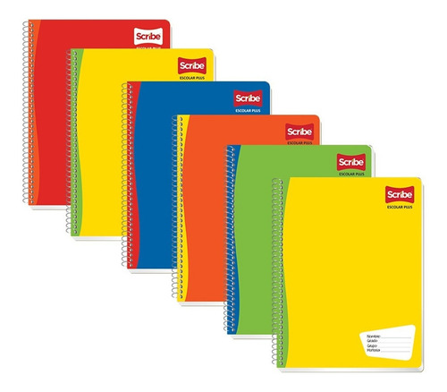 Scribe Escolar Plus Cuaderno Pro 100h Cuadro Chico Pack De 6