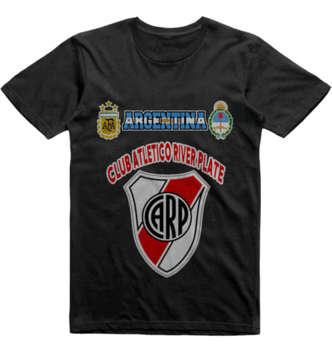 Remera Algodon Negra River Plate Los Toldos