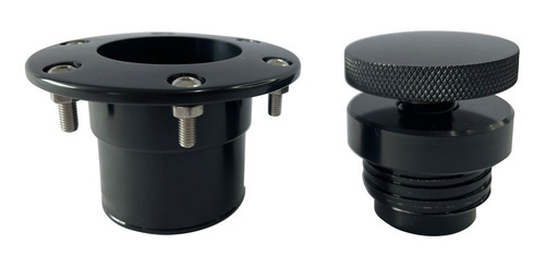 Tampa Combustivel Billet Pusch Click Embutida F100 Black Top