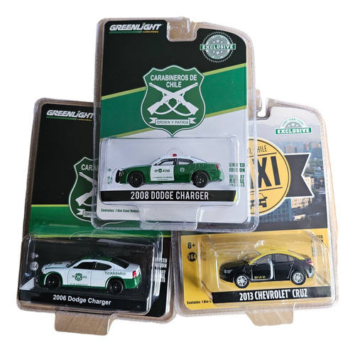 Pack Carabineros De Chile Charger Taxi  Escala 1:64