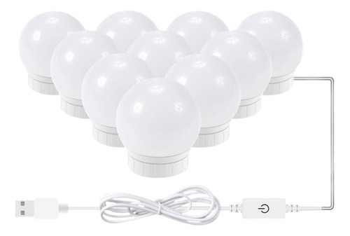 Espejo Led Frontal Con Bombilla De Tres Colores Para Espejo