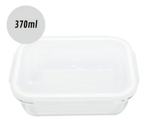 Pote Para Alimentos De Vidro Retangular De 370ml Bela Kasa