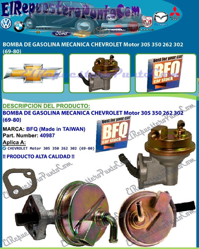 Bomba De Gasolina Mecanica Chevrolet Motor 305 350 262 302