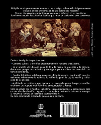 Historia Del Pensamiento Cristiano, de Justo L. Gonzalez. Editorial Clie en español