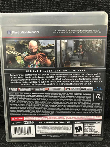 Jogo Max Payne 3 Em Português Play 3 Ps3 #frete Grátis#