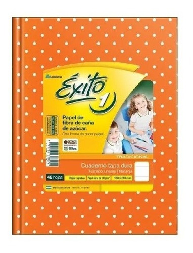 Cuaderno Exito Tapa Dura N°1 Naranja Lunar Rayado