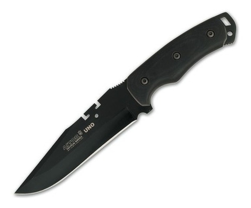 Cuchillo Aitor Uno Negro Hoja 14cm X 5mm Acero 55/58 Hrc.