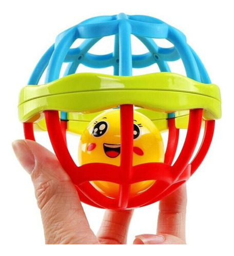 Pelota Sonajero Silicona Colorida Bola Giratorio Para Bebe