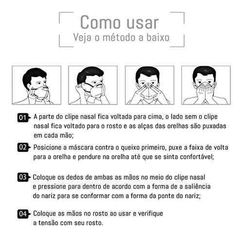 Imagem 8 de 9 de Kit 20 Mascaras Kn95 Proteção 5 Camada Respiratoria Pff2 N95