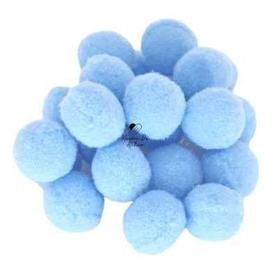 Pompom Para Artesanato 22mm Azul Claro 50 Unidades