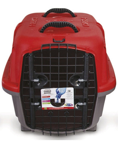 Caixa De Transporte Para Cães E Gatos Cargo Kennel N.5 Cor Vermelha