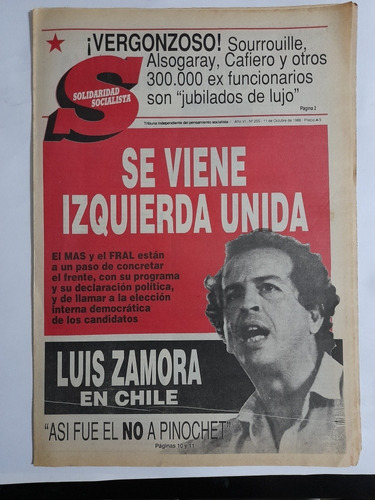 Solidaridad Socialista 255 No A Pinochet,luis Zamora,vicente