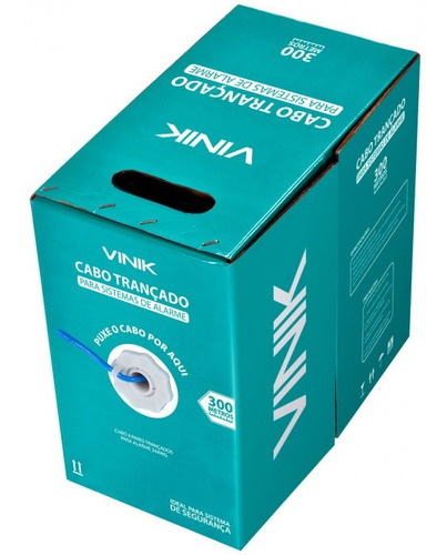 Imagem 3 de 4 de Caixa Cabo De Rede E Alarme Azul 4 Pares Cat5e 300 Mts