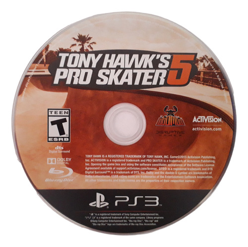 Tony Hawks Pro Skater 5 Playstation 3 Fisico Disco En Caja (Reacondicionado)