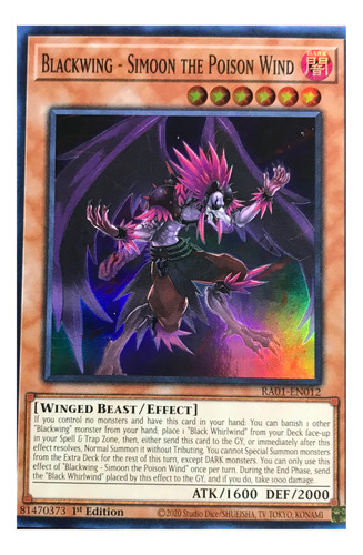 Blackwing Simoon The Poison Wind Super Yu-gi-oh! Original