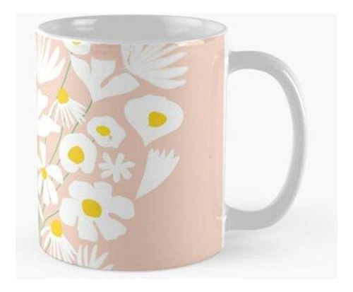 Taza Flores Blancas En Florero Calidad Premium