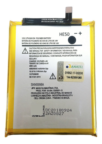 Batria He50 Compativel Motorolae4 Plus E5 Plus Xt1770 Xt1771