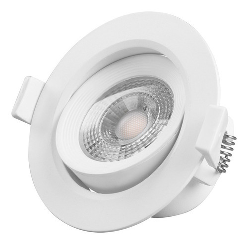 Spot De Led Lorenzetti Redondo 5w Bivolt Luz Amarela 3000k Cor Branco 110V/220V