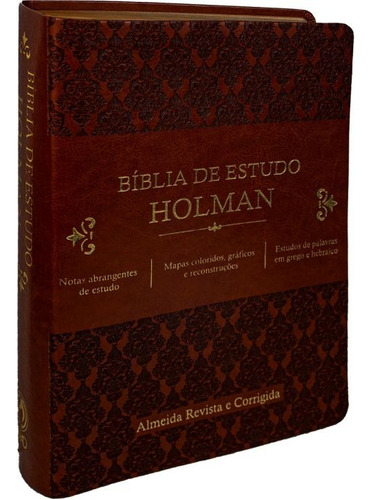 Bíblia de Estudo Holman - Couro sintético Marrom: Almeida Revista e Corrigida (ARC), de Casa Publicadora das Assembleias de Deus (CPAD), capa Mole em português, 2019