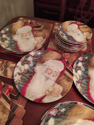 Platos Navideños Ceramica Grandes Y Medianos, Muy Hermosos (Usado)