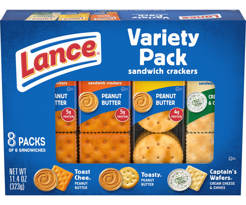 Lance Galletas Tipo Sndwich, Paquete Variado, 8 Envueltas In