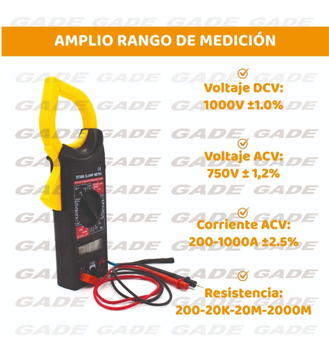 Imagen 3 de 9 de Pinza Amperometrica Digital Dt-266 Multimetro Tester