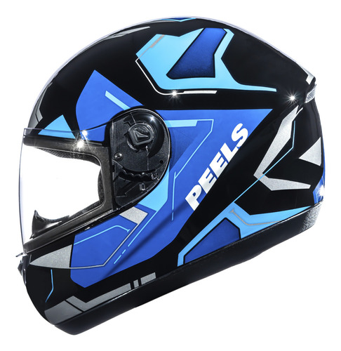 Capacete Peels Spike Lup Azul/preto Fechado Nf Novo