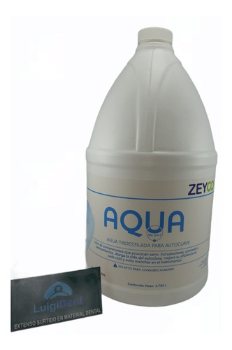 Aqua De Ion Tridestilada 3.785 Lt Para Autoclave Zeyco