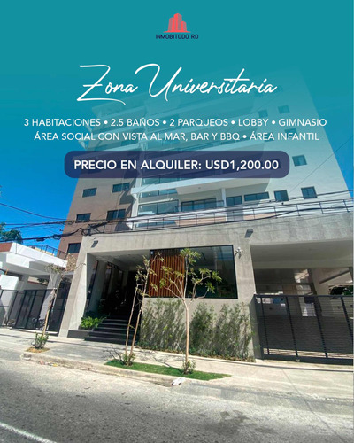 Se Alquila Apartamento En Zona Universitaria