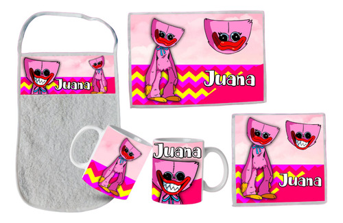 Set Jardin  Huggy Toalla Mantelito Servilleta Taza 4