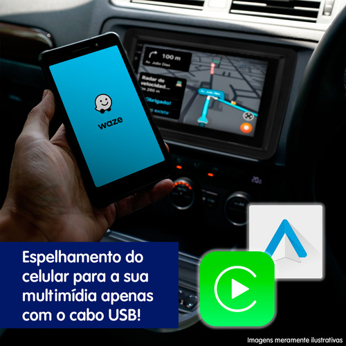 Multimídia 7'' H-tech Ht-3625ca Android Auto Carplay Câmera