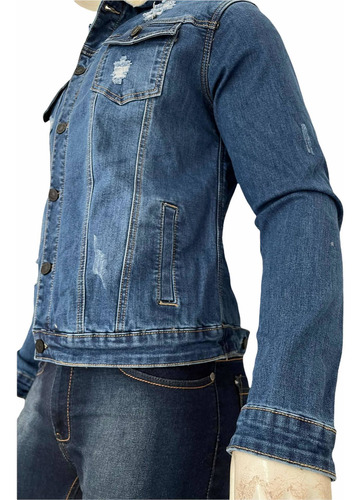 Imagen 5 de 10 de Chamarra Mezclilla Stretch Forro Borrega Hombre Premium Slim