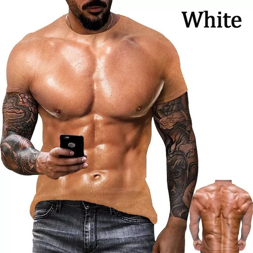 Bake Nueva Camiseta 3d Con Estampado De Músculos Falsos