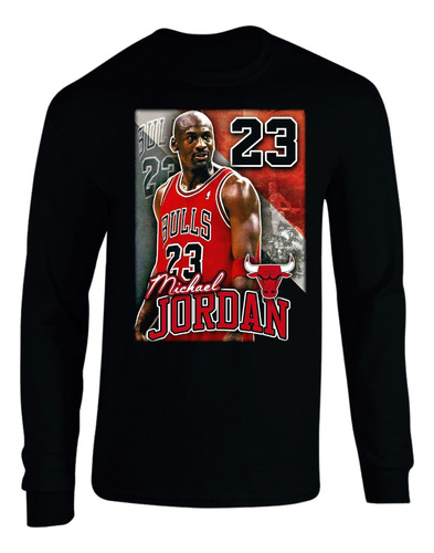 Camiseta Michael J Basket Manga Larga Camibuso Sueter Geek