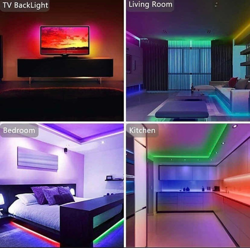 Tira Led 5050 Rgb Exterior X10 Mts Kit Fuente Control