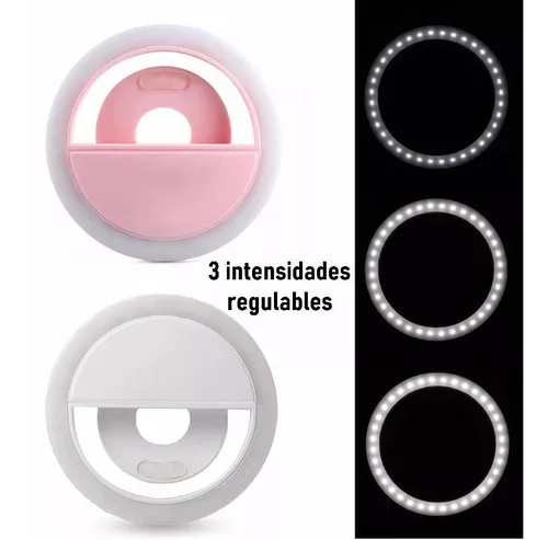 Aro Luz Led Selfie Celular Anillo Recargable 3 Intensidades