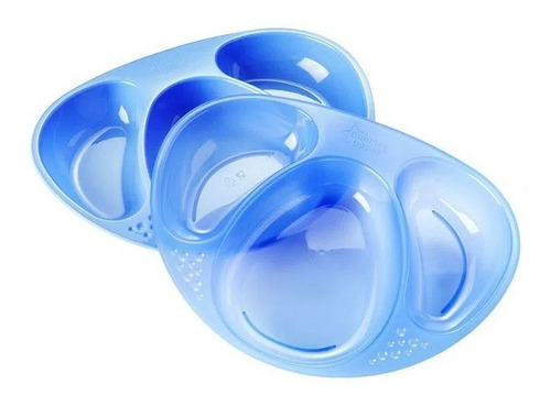Conjunto De Pratos Com Divisoria 2 Peças Azul Tommee Tippee