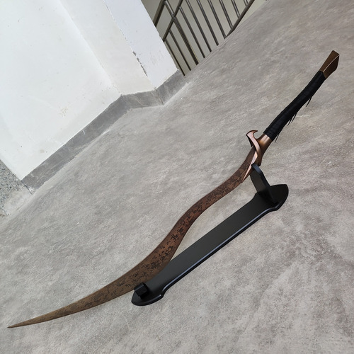 Espada Elden Ring Bloodhounds Fang Em Aço Com Suporte 82 Cm