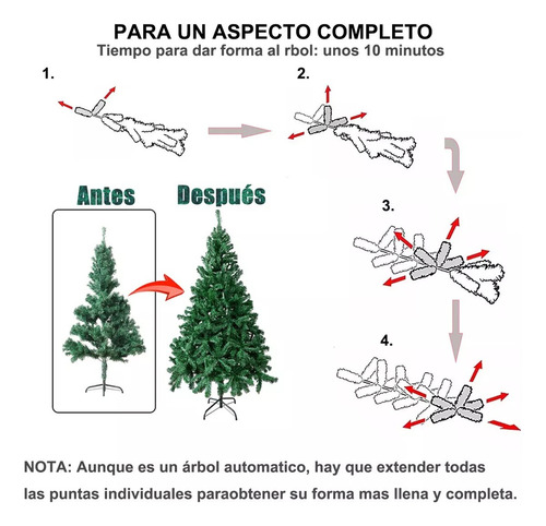 Árbol De Navidad Artificial Para Navidad 6ft/1.8 M 800 Ramas