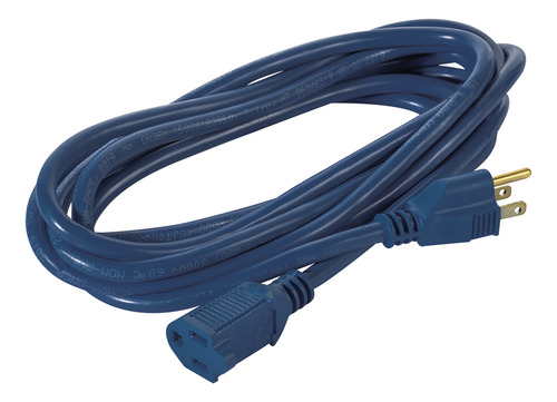 Extensión Uso Rudo Aterriz. Azul, Clavija Recta, 30m, Iusa