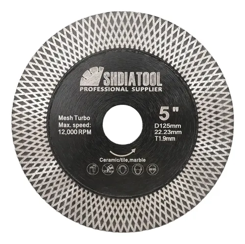 SHDIATOOL 5 Uds Dia125mm Hoja De Sierra Turbo De Diamante Superfino