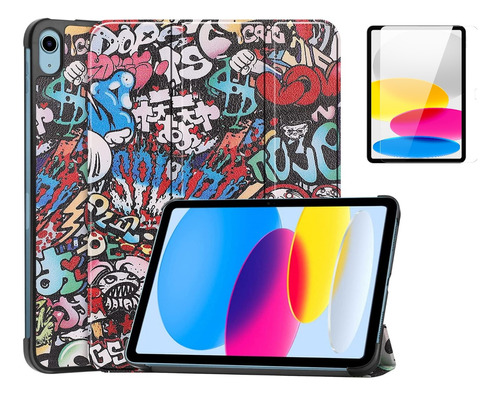 Mica + Funda Para iPad Air 4 Y Air 5 Smart Case Graffiti