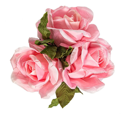 Flor Artificial Corona X3 Rosas Grandes 50cm Calidad Premium